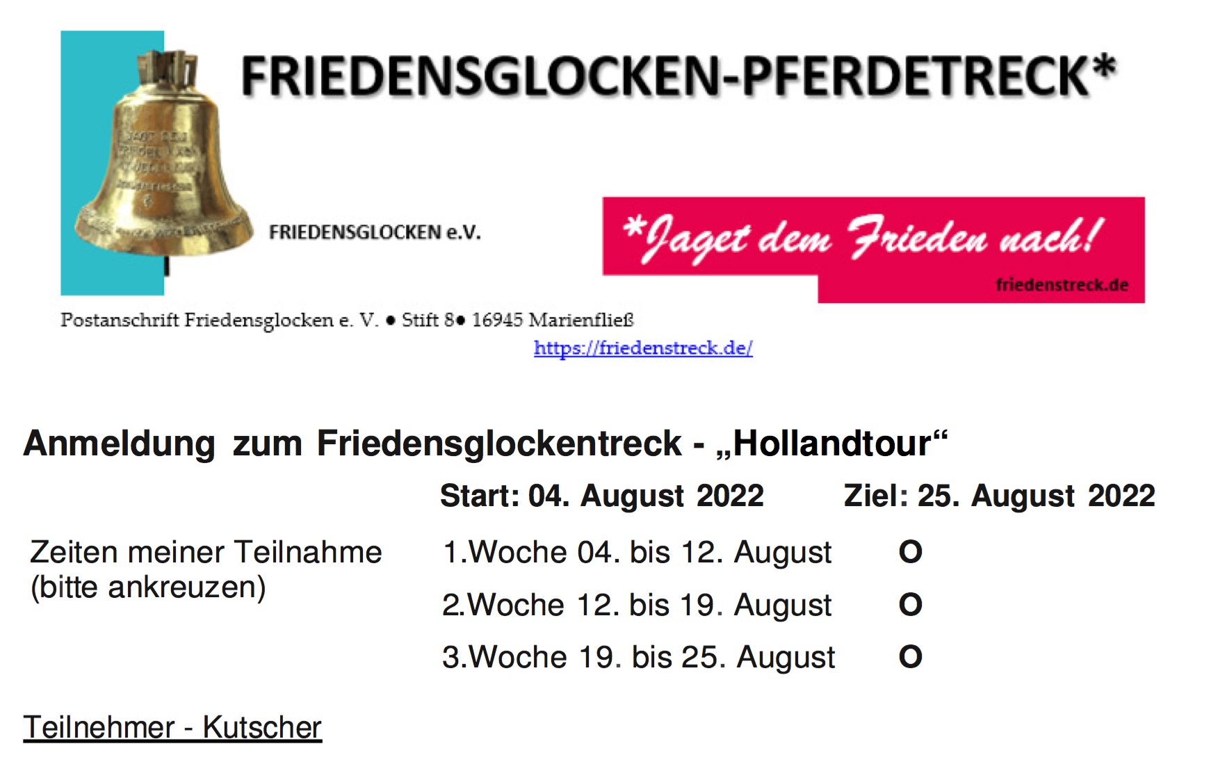 Holland-Tour August 2022 – Bitte jetzt anmelden