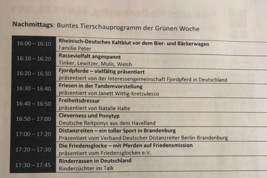 Grüne Woche in Berlin … und wir sind wieder vor Ort