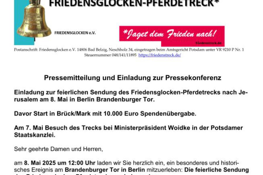 Pressemitteilung und Einladung zur Pressekonferenz